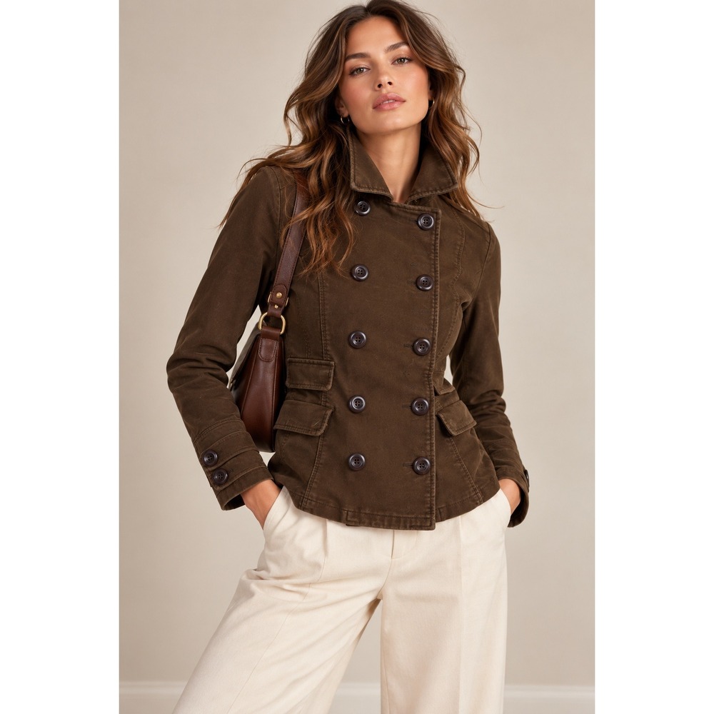 Spiewak Pea Coat Women S Brown Thinsulate Cotton Twill Jacket military utility